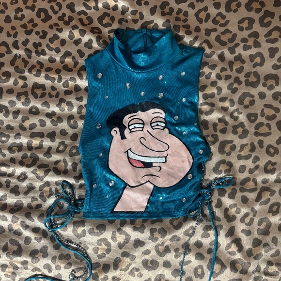 FOREVER 21Sleeveless turtleneck hand made Giggity festival crop top - Picture 1 of 6